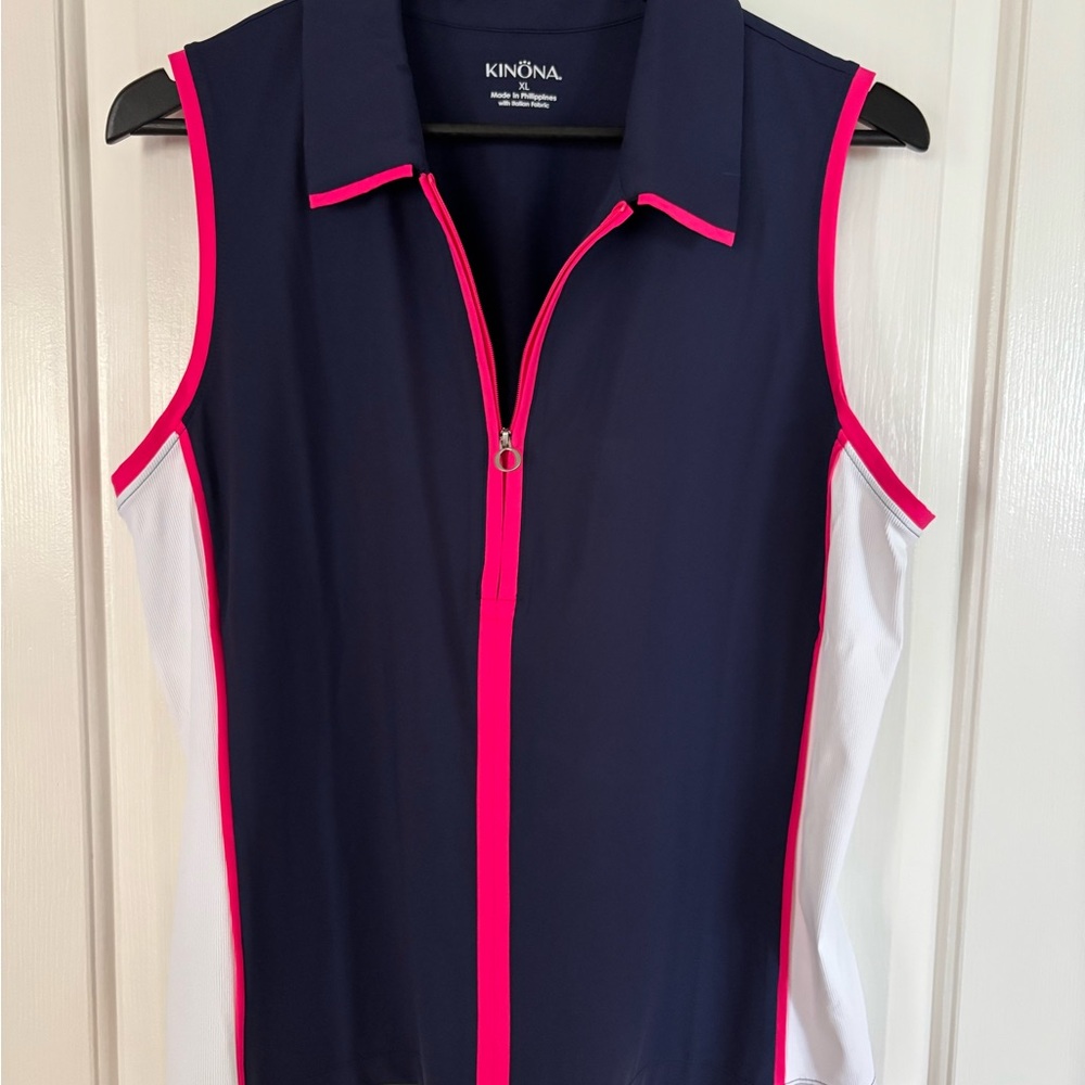 Kinona Navy Sleeveless Golf Shirt
